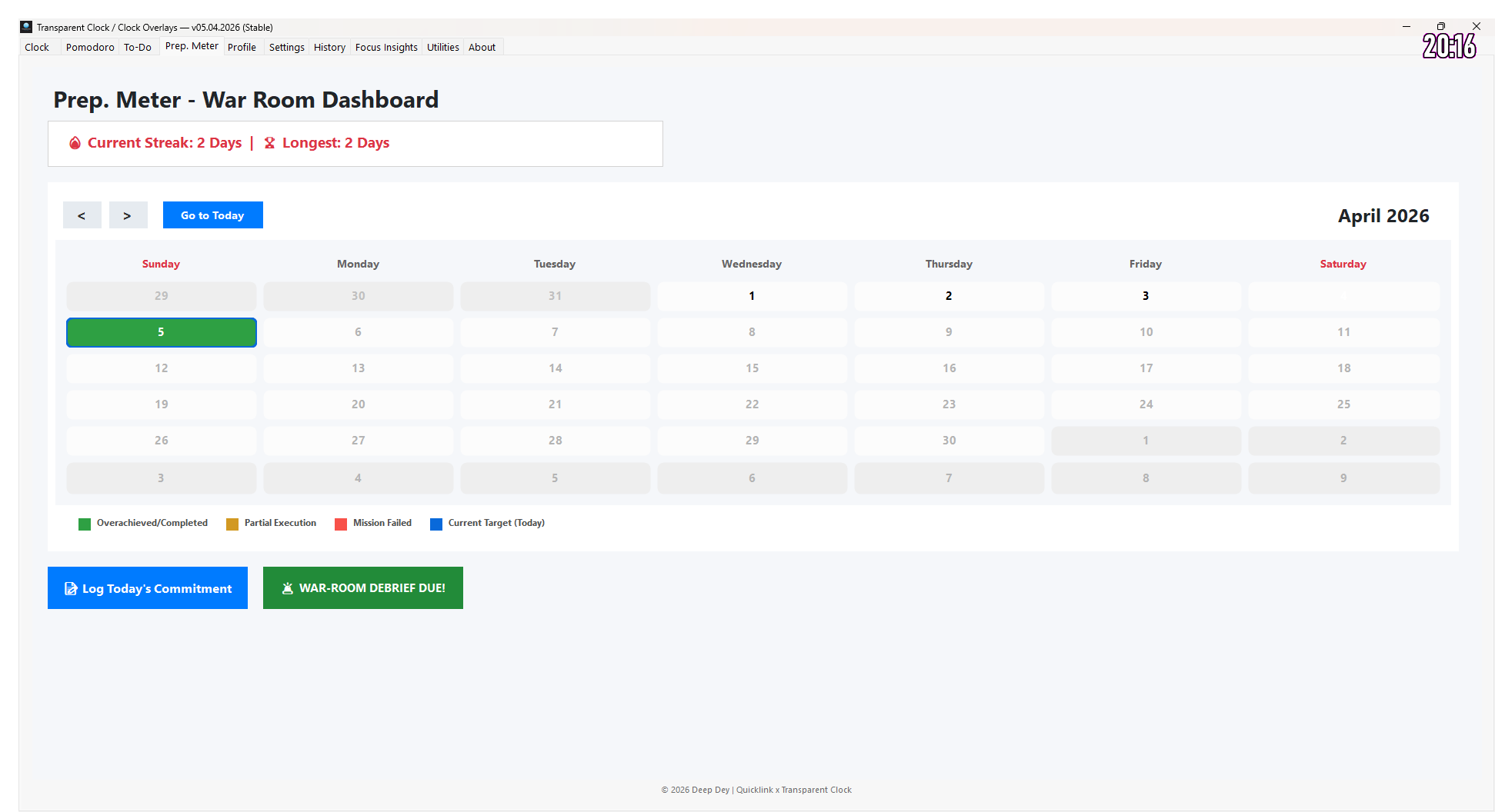 Prep-Meter War-Log entry preview showing subject tracking and oaths